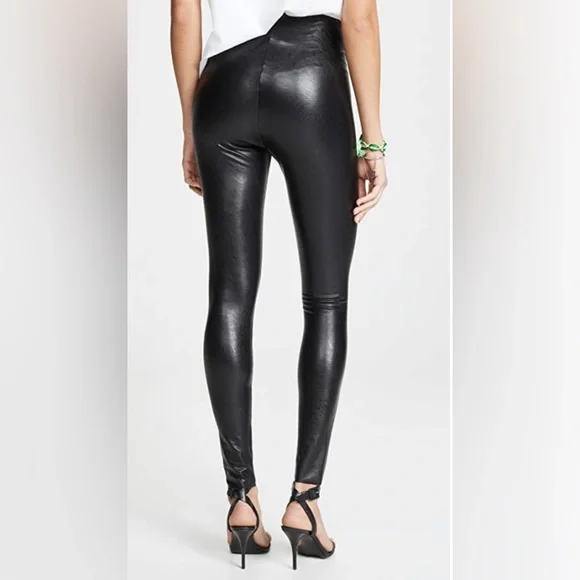 Commando Black Faux Leather Leggings sz Small VGUC - Picture 2 of 7